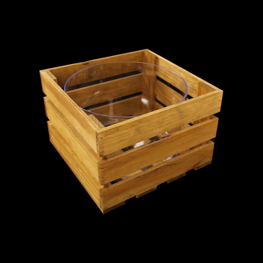 Cubitera reciclable de madera cuadrada